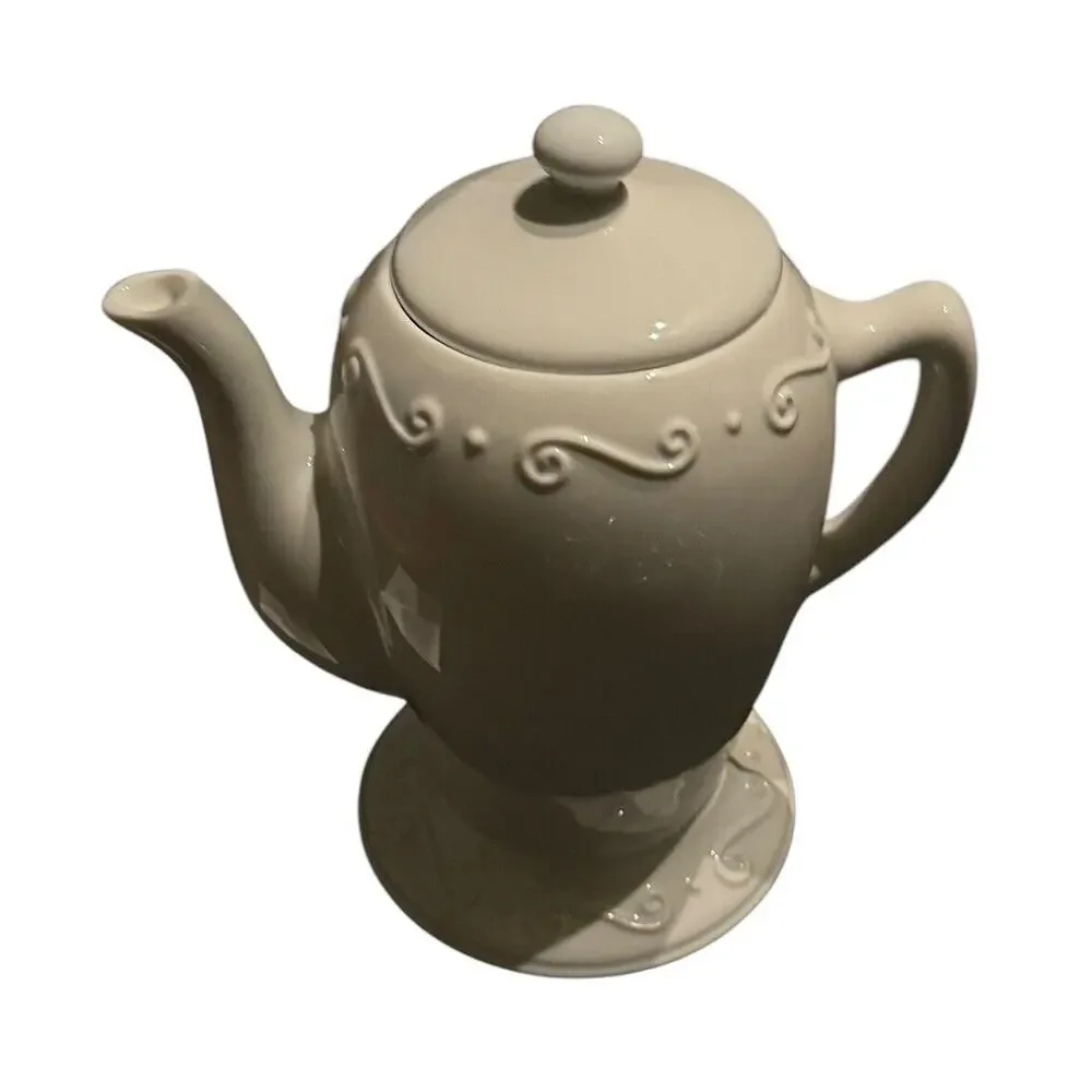 PartyLite P8105 Sidewalk Cafe Aroma Melts Warmer Teapot with Box Christmas Gift‎